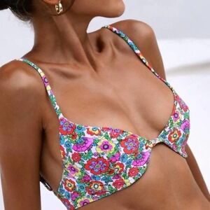 🆕 NWT REVOLVE Bikini VDM HEIDI Retro Vintage Rainbow Floral Daisy Ditsy